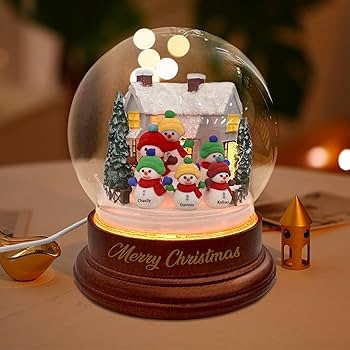 Amazon.com: Personalized Christmas Crystal Ball Lamp Snowman